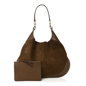 Gucci Brown Leather and Suede Hobo Bag